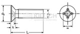 Screws with pan, countersunk, mushroom or oval head